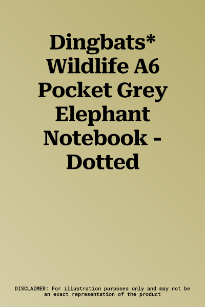 Dingbats* Wildlife A6 Pocket Grey Elephant Notebook - Dotted