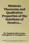 Minimax Theorems and Qualitative Properties of the Solutions of Hemivariational Inequalities (Softcover Reprint of the Original 1st 1999)