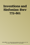 Inventions and Sinfonias: Bwv 772-801