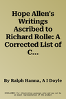 Hope Allen's Writings Ascribed to Richard Rolle: A Corrected List of Copies