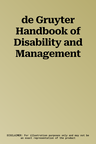 de Gruyter Handbook of Disability and Management