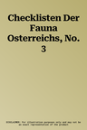 Checklisten Der Fauna Osterreichs, No. 3