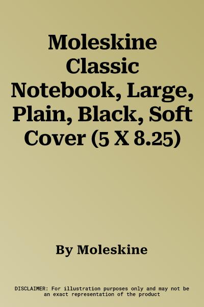 Moleskine Classic Notebook, Large, Plain, Black, Soft Cover (5 X 8.25)