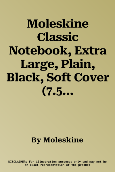 Moleskine Classic Notebook, Extra Large, Plain, Black, Soft Cover (7.5 X 10)