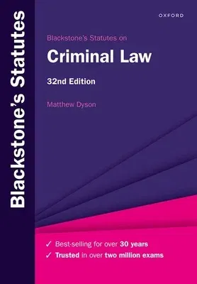 Blackstone's Statutes on Criminal Law (Thirty-Second)