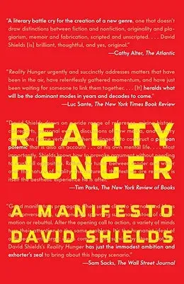 Reality Hunger: A Manifesto