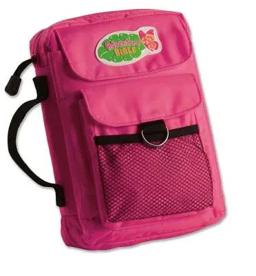 Adventure Bible Cover for Girls, Zippered, with Handle, Nylon, Pink, Medium