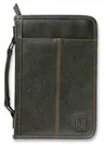 Aviator Bible Cover for Men, Zippered, with Handle, Leather Look, Brown, Extra Large