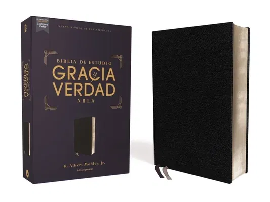 Nbla Biblia de Estudio Gracia Y Verdad, Piel Fabricada, Negro, Interior a DOS Colores