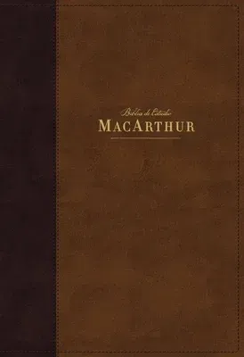 Nbla Biblia de Estudio Macarthur, Leathersoft, Café, Interior a DOS Colores