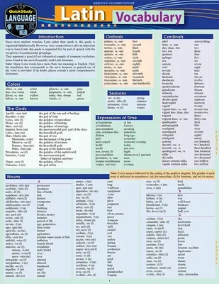 Latin Vocabulary: A Quickstudy Laminated Reference Guide (Second Edition, New Edition, Updated & Revised)