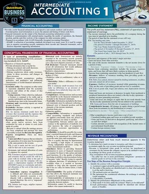 Intermediate Accounting 1: A Quickstudy Laminated Reference Guide (First Edition, New)