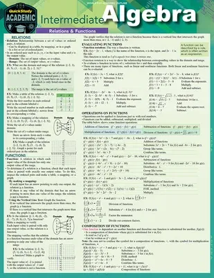 Intermediate Algebra: A Quickstudy Laminated Reference Guide (First Edition, New)