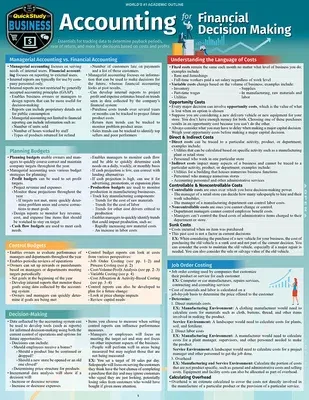 Accounting for Financial Decision Making: A Quickstudy Laminated Reference Guide (First Edition, New)