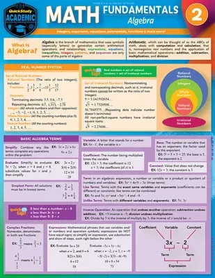 Math Fundamentals 2 - Algebra: A Quickstudy Laminated Reference Guide (Second Edition, New Edition, Updated & Revised)