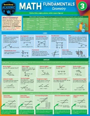 Math Fundamentals 3 - Geometry: A Quickstudy Laminated Reference Guide (Second Edition, New Edition, Updated & Revised)