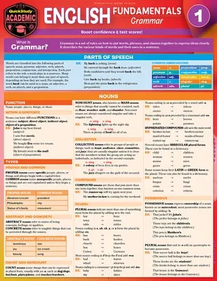 English Fundamentals 1 - Grammar: A Quickstudy Language Arts Laminated Reference Guide (Second Edition, New Edition, Updated & Revised)