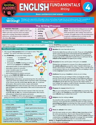 English Fundamentals 4 - Writing: A Quickstudy Language Arts Laminated Reference Guide (First Edition, New Edition, Updated & Revised)