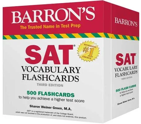 SAT Vocabulary Flashcards: 500 Cards Reflecting the Most Frequently Tested SAT Words + Sorting Ring for Custom Study