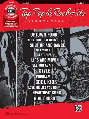 Top Pop & Rock Hits Instrumental Solos: Horn in F, Book & CD