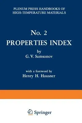 Properties Index (Softcover Reprint of the Original 1st 1964)