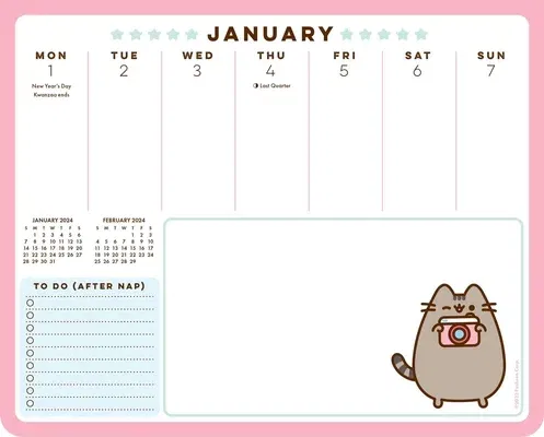 Pusheen 2024 Weekly Desk Pad Calendar