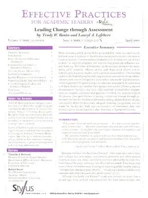 Effective Practices for Academic Leaders: Leading Change Through Assessment