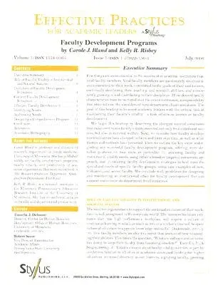 Effective Practices for Academic Leaders: Faculty Development Programs