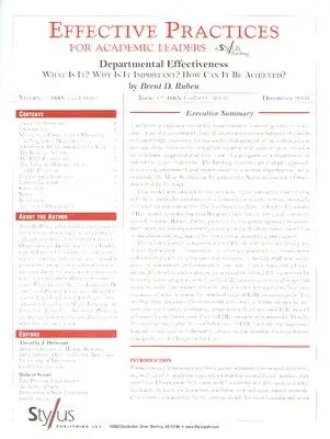 Effective Practices for Academic Leaders: Departmental Effectiveness (2006)