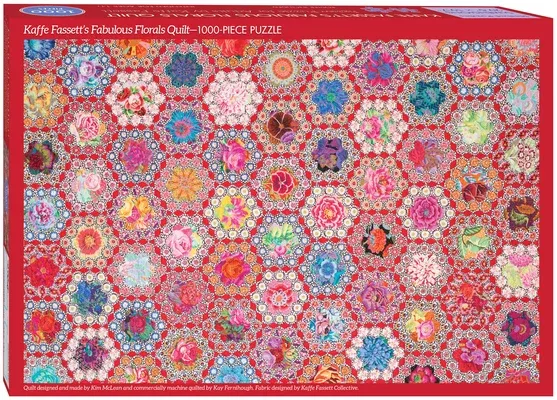 Kaffe Fassett's Fabulous Florals Quilt Jigsaw Puzzle for Adults: 1000 Pieces, Dimensions 29.5 X 19.7