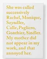 Sophie Calle: Rachel Monique