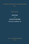 Analysis Und Zahlentheorie: Vorlesung Hamburg 1920 (Softcover Reprint of the Original 1st 1987)