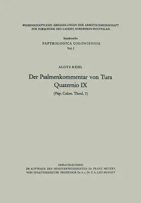 Der Psalmenkommentar Von Tura (Softcover Reprint of the Original 1st 1964)