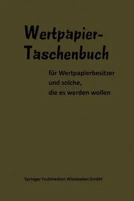 Wertpapier Taschenbuch (1972)