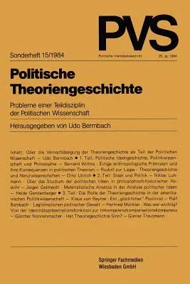 Politische Theoriengeschichte: Probleme Einer Teildisziplin Der Politischen Wissenschaft (1984)