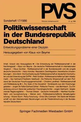 Politikwissenschaft in Der Bundesrepublik Deutschland: Entwicklungsprobleme Einer Disziplin (1986)