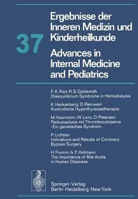 Ergebnisse Der Inneren Medizin Und Kinderheilkunde / Advances in Internal Medicine and Pediatrics (Softcover Reprint of the Original 1st 1975)