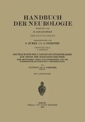 Die Traumatischen Läsionen Des Rückenmarkes Auf Grund Der Kriegserfahrungen: Zweiter Teil (1929)