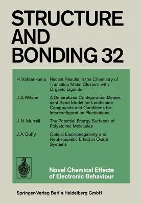 Novel Chemical Effects of Electronic Behaviour (Softcover Reprint of the Original 1st 1977)