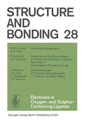 Electrons in Oxygen- And Sulphur Containing Ligands (Softcover Reprint of the Original 1st 1976)