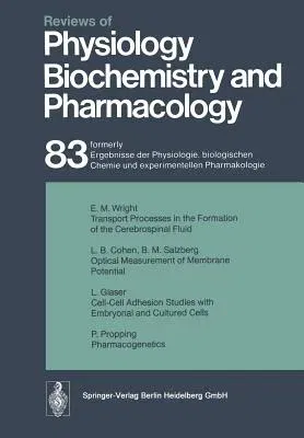 Reviews of Physiology, Biochemistry and Pharmacology: Volume: 83 (Softcover Reprint of the Original 1st 1978)