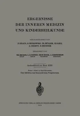 Über Infektion Und Immunität Beim Neugeborenen (1914)