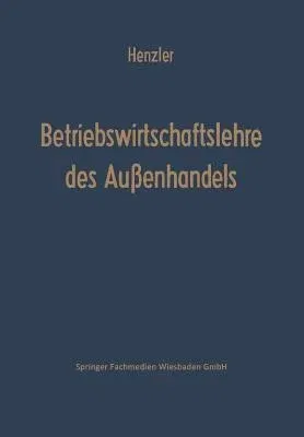 Betriebswirtschaftslehre Des Außenhandels (1970)