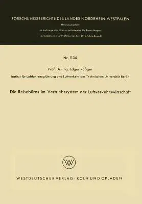 Die Reisebüros Im Vertriebssystem Der Luftverkehrswirtschaft (1962)