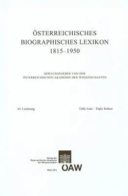 Osterreichisches Biographisches Lexikon 1815-1950 65. Lieferung: Telfy Ivan - Toply Robert