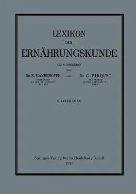 Lexikon Der Ernährungskunde (1925)