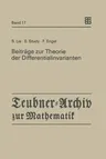 Beiträge Zur Theorie Der Differentialinvarianten (1993)