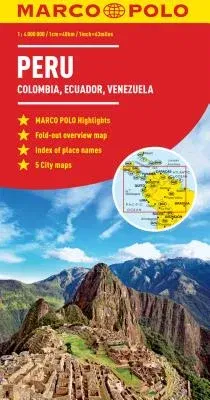 Peru, Colombia, Venezuela Marco Polo Map (Ecuador, Guyana, Suriname)