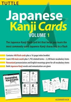 Japanese Kanji Cards Kit Volume 1: Learn 448 Japanese Characters Including Pronunciation, Sample Sentences & Related Compound Words